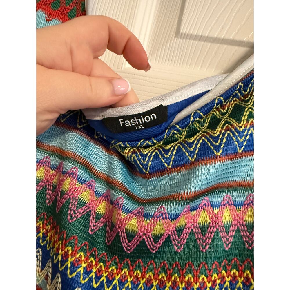 Colorful Stripe Bodycon Dress size XXL - Picture 3 of 5
